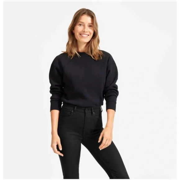 NWT Everlane High Rise Slim Straight Button Fly Cigarette Jeans in Black 23 - Picture 2 of 4